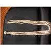 Image 1 : ANTIQUE GRADUATED THREE STRAND PEARL NECKLACE #1350304