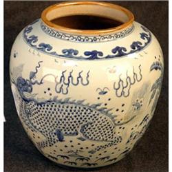 Chinese Blue and White Dragon Pot #60014 #1350329