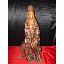 Chinese Wooden Carved Guanyin Statue #1366898