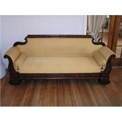 Antique Flame Mahogany Beidermeier Sofa #1366950