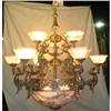 Image 1 : Cast Bronze and alabaster chandelier #1367330