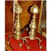 Image 1 : 19c Chippendale Style Brass Andirons Century #1367431