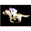 Image 1 : Diamond and Gold Jockey Pin #1367595