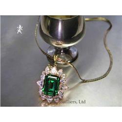 RHJ Rich Simulated Emerald (YAG) & CZ Pendant  #1378007