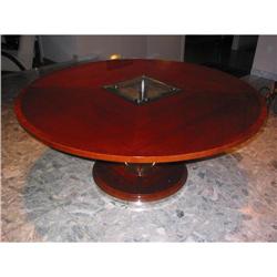 Round Mahogany Art Deco Style Dining Table #1378018