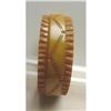 Image 1 : Bakelite Olive Green Deeply carved Bracelet #1378477