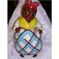 BLACK AMERICANA--Mammy Cookie Jar Plaid Apron #1419700