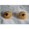 Image 1 : a pair of gold with canetille and onyx ear #1420007