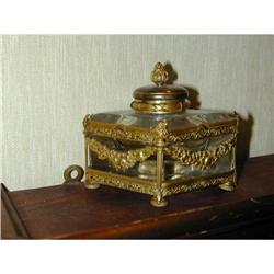 French Empire Inkstand Crystal and Gilt #1420184