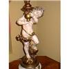 Image 1 : c1940s Cherub Plaster and Gold Lamp with Globe #1420349