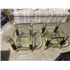 Image 1 : Brass and glass end tables