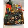 Image 1 : Box of hitches and other garage related items