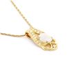 Image 2 : Plated 18KT Yellow Gold 3.00ct Opal and White Topaz Pendant with Chain