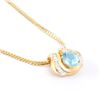 Image 2 : Plated 18KT Yellow Gold 6.00ct Blue Topaz and Diamond Pendant with Chain