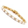 Image 1 : Plated 18KT Yellow Gold 9.10ctw Opal and Diamond Bracelet