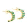 Image 2 : Plated 18KT Yellow Gold 2.25ctw Green Agate Earrings