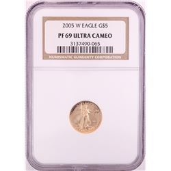 2005-W $5 Proof American Gold Eagle Coin NGC PF69 Ultra Cameo