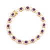 Image 1 : Plated 18KT Yellow Gold 5.45ctw Amethyst and Diamond Bracelet