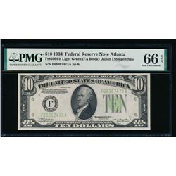 1934 $10 Atlanta FRN PMG 66EPQ