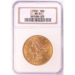 1900 $20 Liberty Head Double Eagle Gold Coin NGC MS61