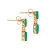 Image 2 : Plated 18KT Yellow Gold 2.50ctw Green Agate and Diamond Earrings