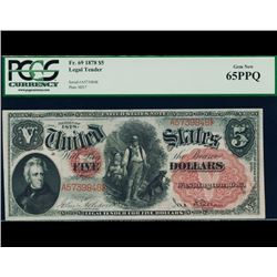 1878 $5 Legal Tender Note PCGS 65PPQ