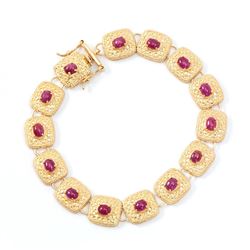 Plated 18KT Yellow Gold 8.00ctw Ruby Bracelet