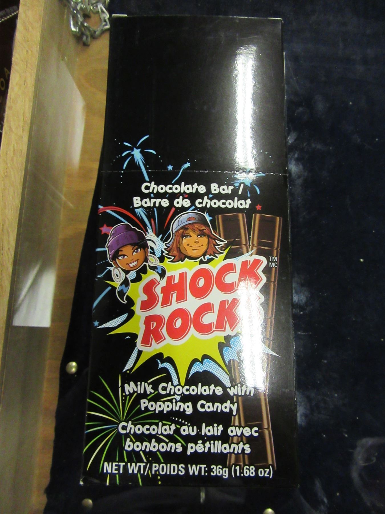 SHOCK ROCKS CHOCOLATE & POPPING CANDY (24 STICKS) PER BOX