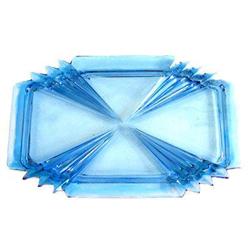 Bedford Blue Glass Art Deco Dresser Tray #1333453