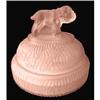 Image 1 : SPIKE Bulldog Pink Frosted Glass Powder Jar #1333543