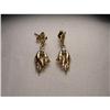 Image 1 : Estate 14K Gold Panther Diamond Drop Earrings #1333710