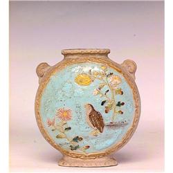 Old Japanese Banko Ware Vase w Birds #1333772