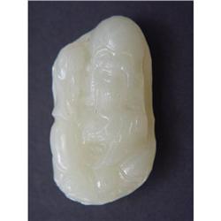 Chinese carved jade macrobian  Pendant #1333898