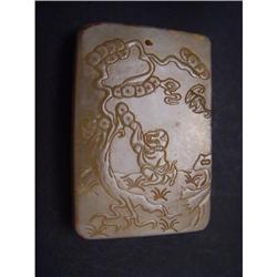 Chinese carved Celadon jade  Pendant #1333906