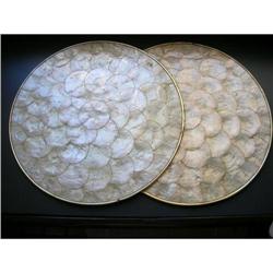 GREAT PAIR OF MOTHER OF PEARL INLAID SOUSPLATS #1334028