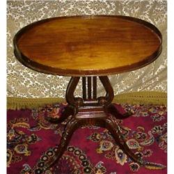 Early 1900's LYRE POST TEA TABLE #1350455