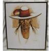 Image 1 : OIL ON CANVAS PORTRAIT OF AMERICAN INDIAN WITH #1350621