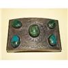 Image 1 : SILVER AND TURQUOISE BELT BUCKLE #1350627