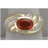 Image 1 : 14K  fire opal and diamond ring #1350731