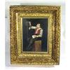 Image 1 : Boy Blowing Bubbles Oil Painting Signed #1351011