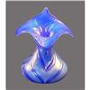 Image 1 : Czech Bohemian BLUE Iridized Art Glass Vase  #1367701
