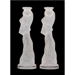 Czech Bohemian LEAD CRYSTAL Figural Candlestick#1367704
