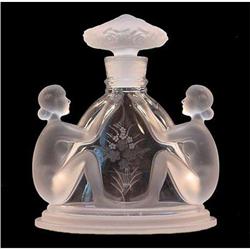 Czech Bohemian LEAD CRYSTAL 3D Perfume Bottle  #1367712