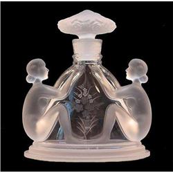 Czech Bohemian LEAD CRYSTAL 3D Perfume Bottle  #1367712