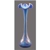 Image 1 : Czech Bohemian Blue Iridized Art Glass Vase #1367714