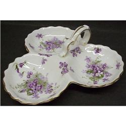 VICTORIAN VIOLETS DIVIDED  DISH - HAMMERSLEY  #1367836