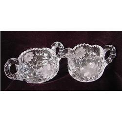 Cut Glass Creamer and Sugar #1367901