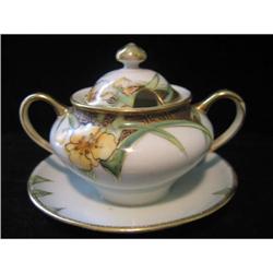  NIPPON Moriage Handpainted Mustard Pot #1367983