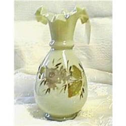 Victorian Bristol Coralene Ruffled Rim Vase #1368012