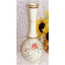 Victorian Bristol Satin Custard Glass Vase #1368042
